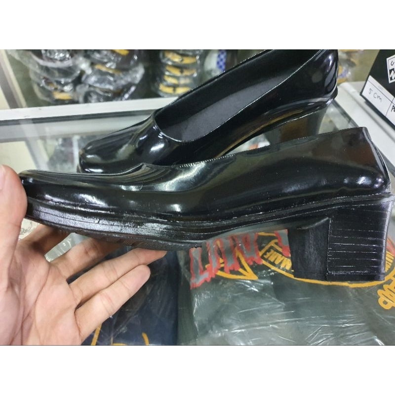 Sepatu Pdh Polwan Lux 5 Cm  | Sepatu Pdh Polwan Kilap | Sepatu Slop Polwan 5 Cm | sepatu pdh Securit