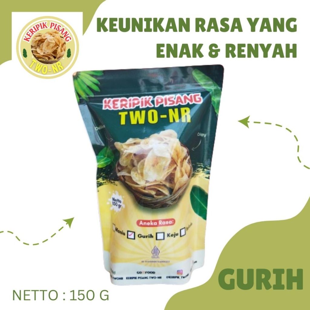 

Keripik Pisang Gurih 150 Gram Enak Renyah TWO-NR