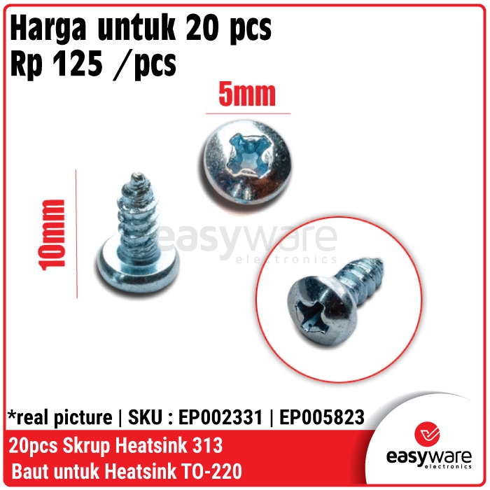 20pcs Skrup Heatsink 313 Baut untuk Heatsink - Screw Heatsink