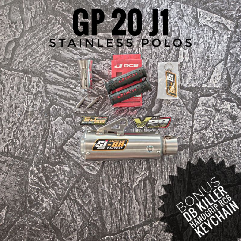 Silincer SJ88 tipe GP 20 J1 / J2 Stainless Polos Silinser Slenser racing SJ-88 Knalpot