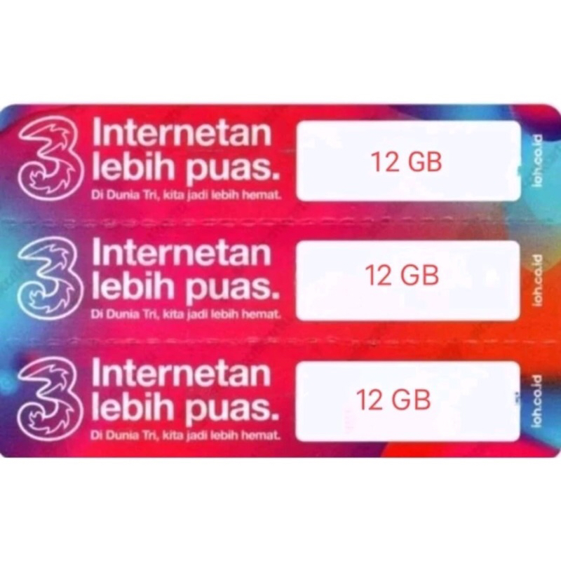 VOUCHER DATA TRI AON 12GB