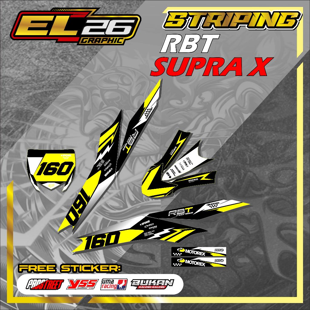 547 STRIPING STICKER RBT SUPRA X - STICKER RBT SUPRA X MOTIF GRAPIC