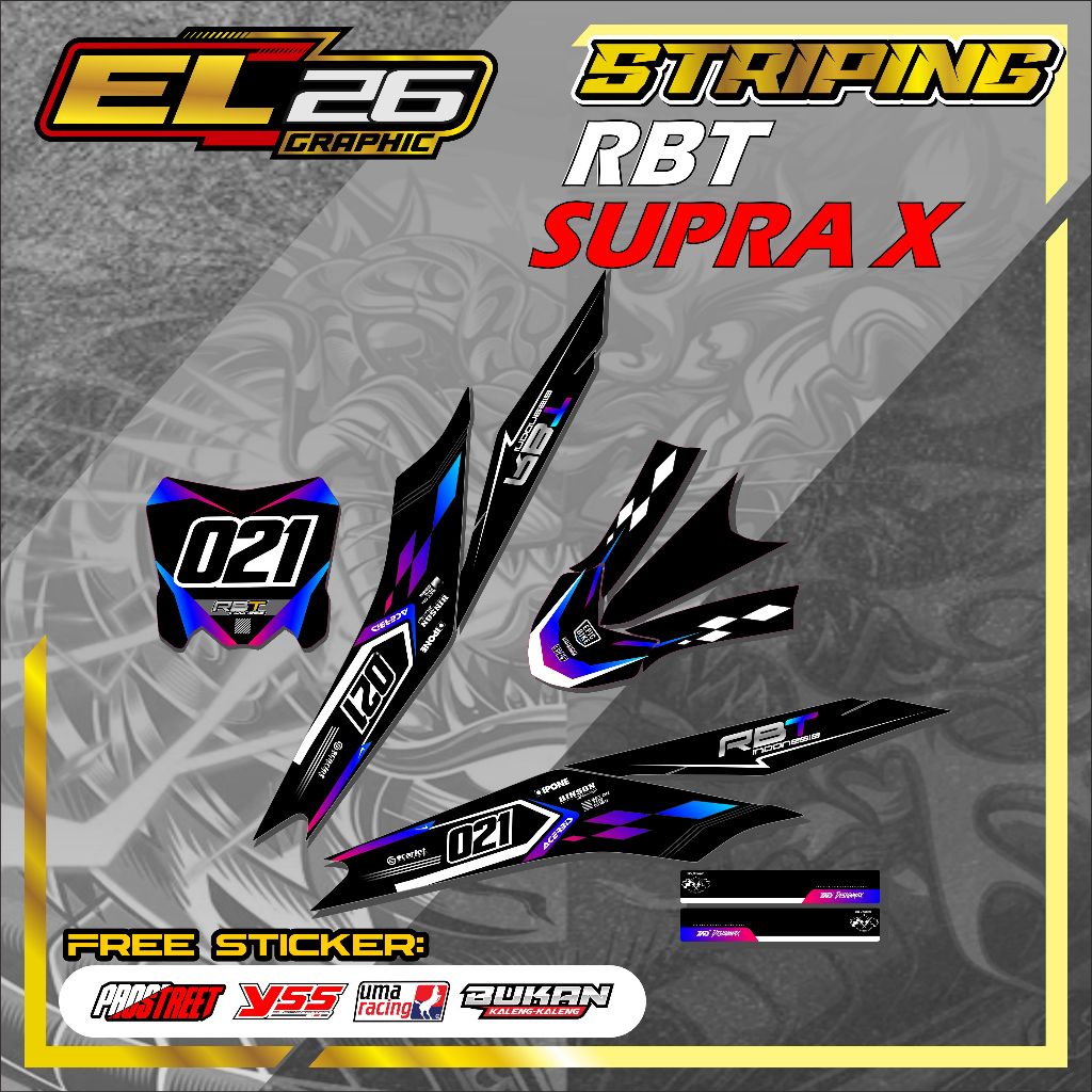 548 STRIPING STICKER RBT SUPRA X - STICKER RBT SUPRA X MOTIF GRAPIC