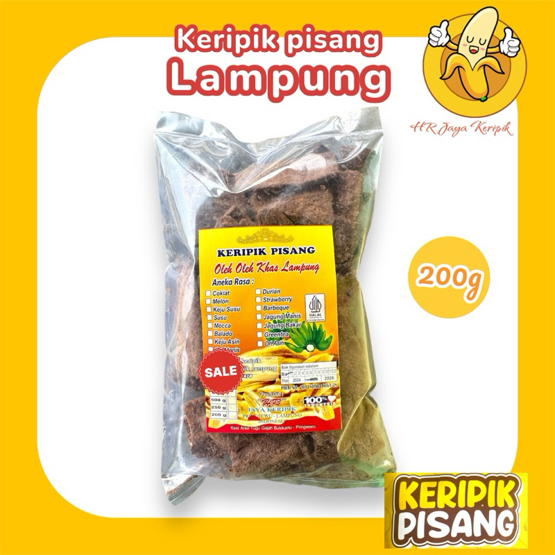 

PROMO 200g Keripik pisang coklat & aneka rasa (panjang) khas Lampung