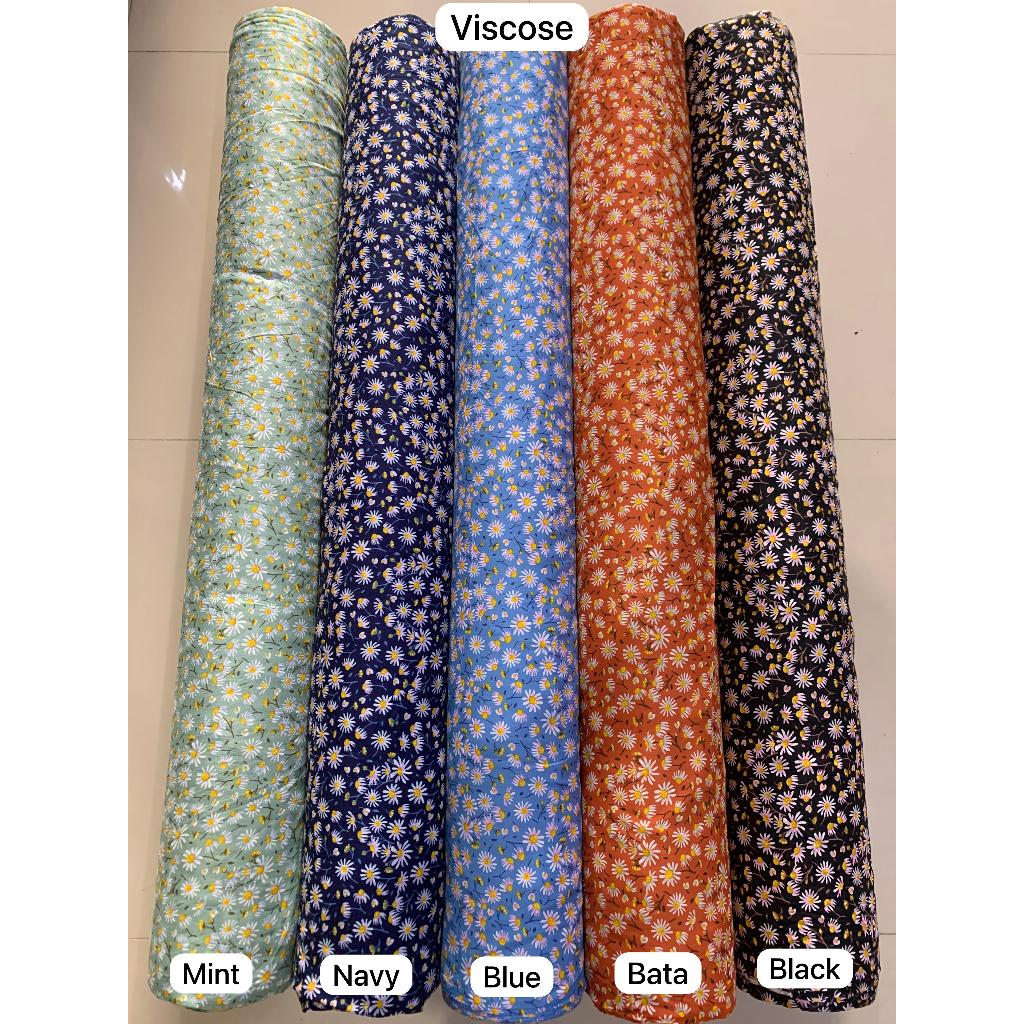 BISA COD // ECER KAIN METERAN // HARGA PER 0,5M // RAYON VISCOSE // MOTIF BUNGA KECIL SAPI MACAN LEO