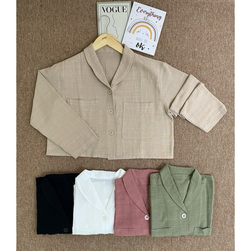 Crop Top MAE / KEMEJA LINEN / KEMEJA BROKAT / KEMEJA BORDIR / ATASAN WANITA IMPORT / ATASAN HIJAB FR