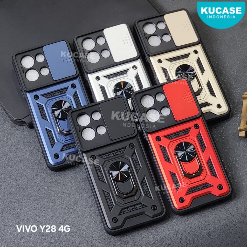 Vivo Y28 4G Case Softcase slide Armor Case Robot + Slide Kamera Case Vivo Y28 4G