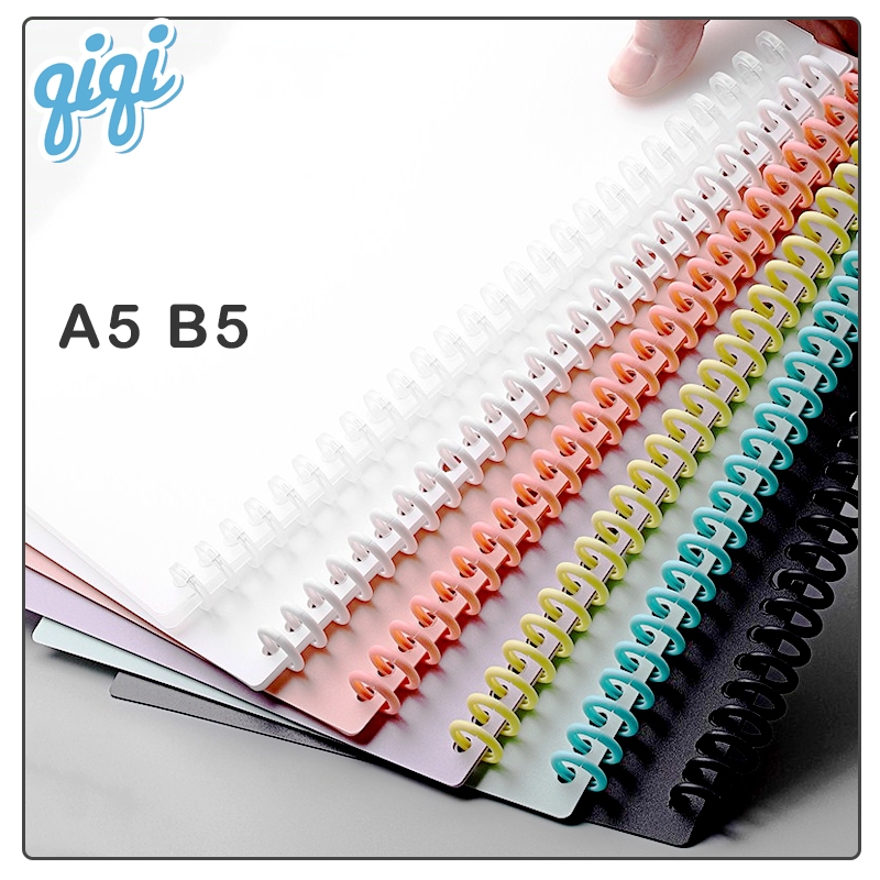 

Ring Binder DIY/Cover binder B5/HARU Ring Binder Plastik Spiral 30 Lubang Untuk Loose-leaf paper A4 B5 A5 A6 A7 - Qiqi Treasure