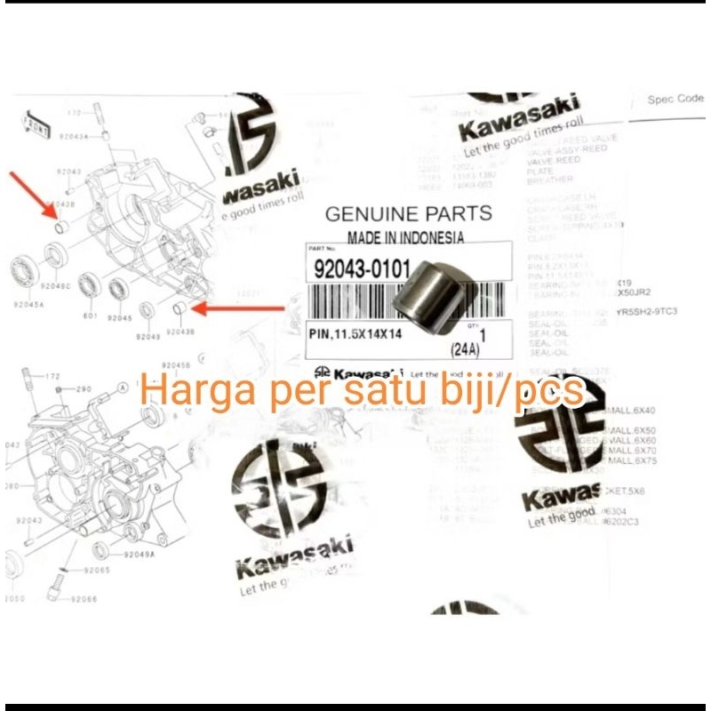 Pin dowel bosh crankcase krengkese Ninja r ss rr original