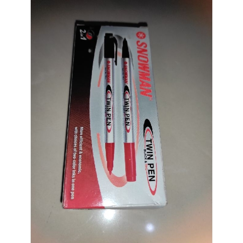 

Spidol twinpen snowman merah hitam