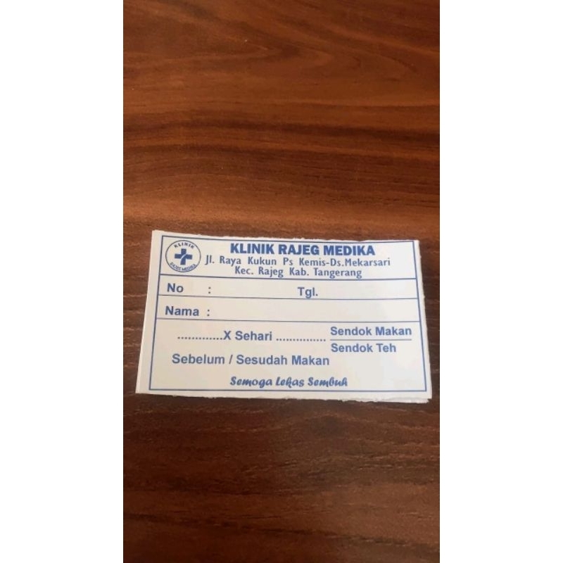 

sticker/etiket obat bidan dokter perawat klinik RS 6,7x4,0 cm isi 100 pcs