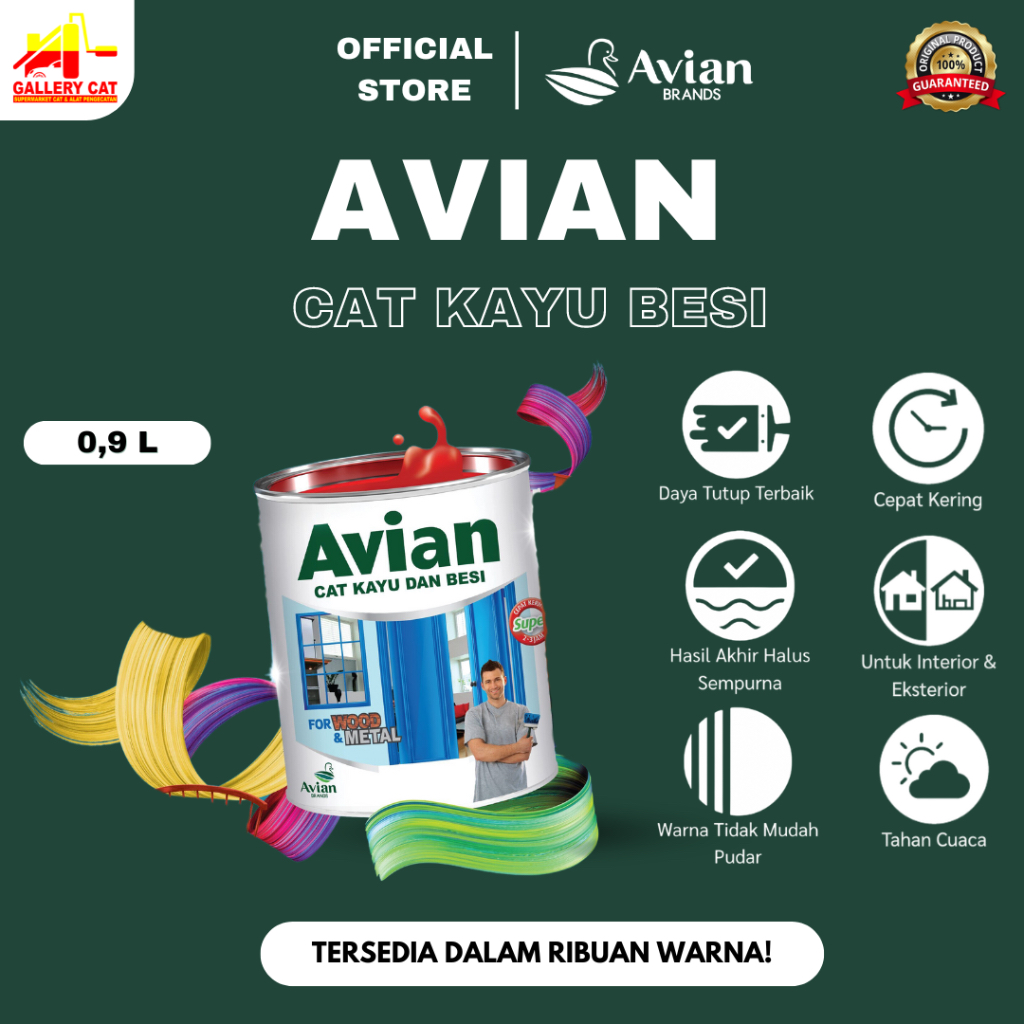 Cat BESI Avian 0,9 Lt & Cat Kayu Avian / Cat Minyak AVian / Cat Avian High Gloss Enamel