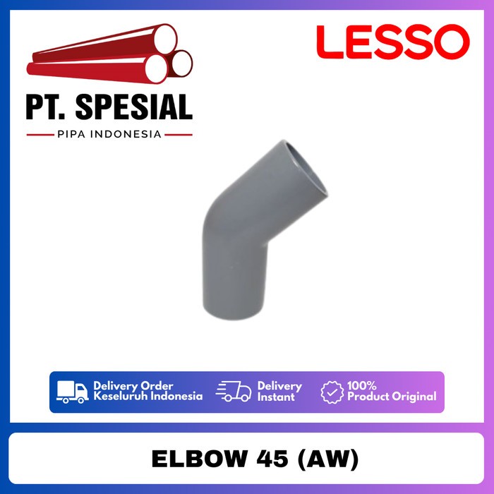 Knee 45 PVC AW Lesso / Keni Knee PVC AW / Elbow 45 PVC AW 6  Inch Lesso  -03