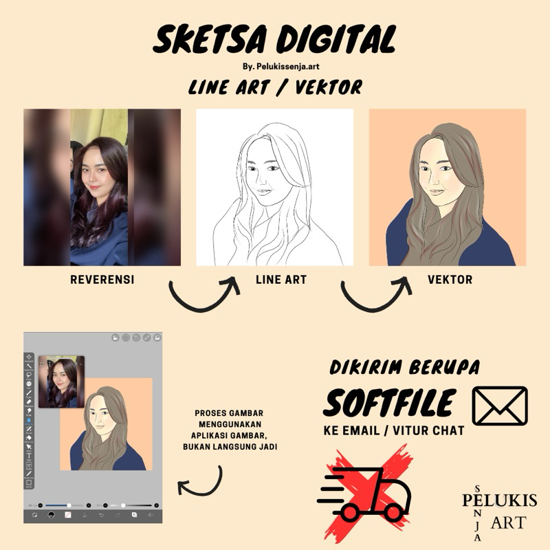 (softfile) line art / vektor / karikatur / lukisan digital