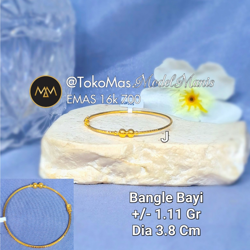 Gelang emas bayi baby emas kuning 700 kadar 16 K