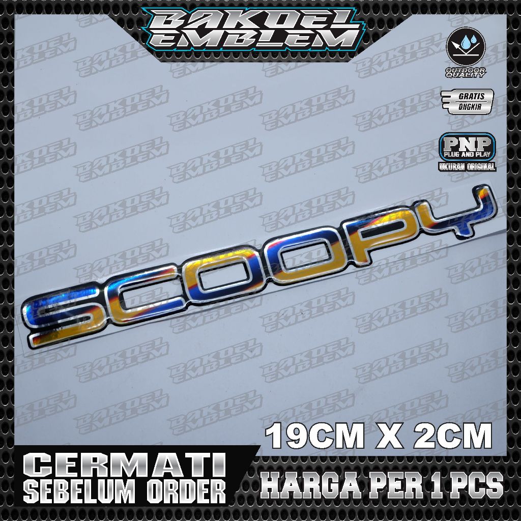 Emblem timbul Scoopy New / Emblem Scoopy Prestige / Emblem Scoopy Donat / EMBLEM SCOOPY DIGITAL WARN