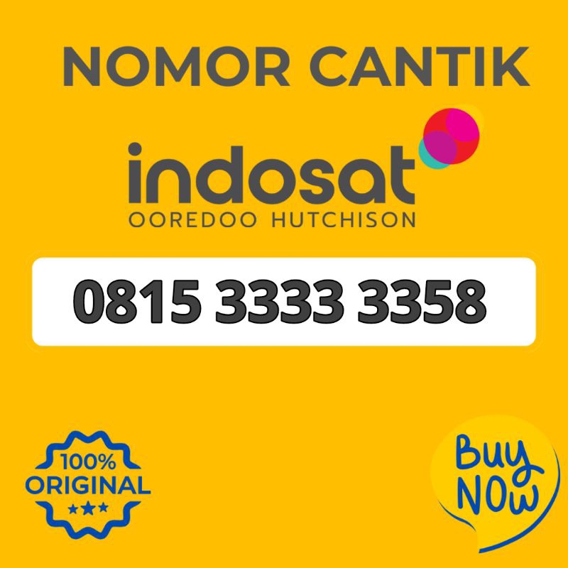 Kartu perdana Nomor cantik Indosat im3 hexa 333333