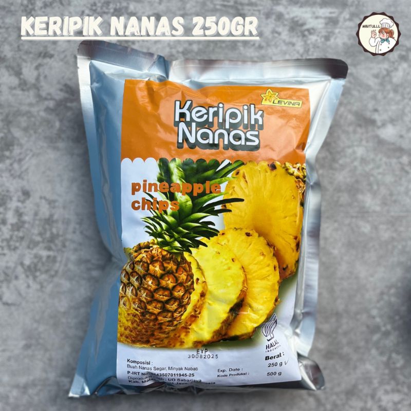 

CAMILAN KERIPIK BUAH NANAS SUPER PINEAPPLE CHIPS LEVINA SNACK ENAK MURAH OLEH-OLEH KHAS BATU MALANG 250 GRAM