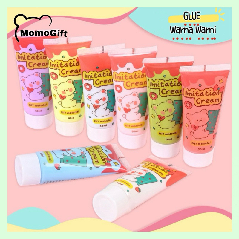 

Lem Cream DIY Clay Simulation Cream Glue Warna Untuk Deco Resin Glue Warna Warni 50 ML