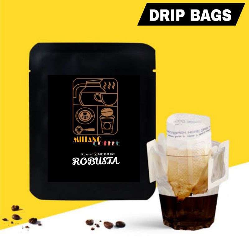 

Coffee Drip Bags Robusta Millano isi 12 gr per pcs