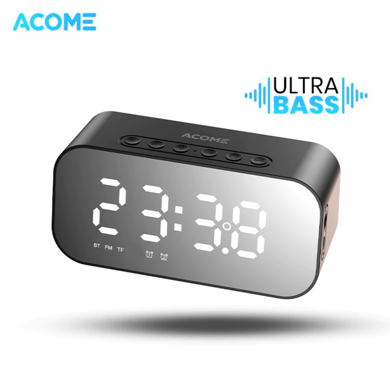 Speaker Bluetooth ACOME 5.2 Jam Alarm LED Display Shocking Bass A17