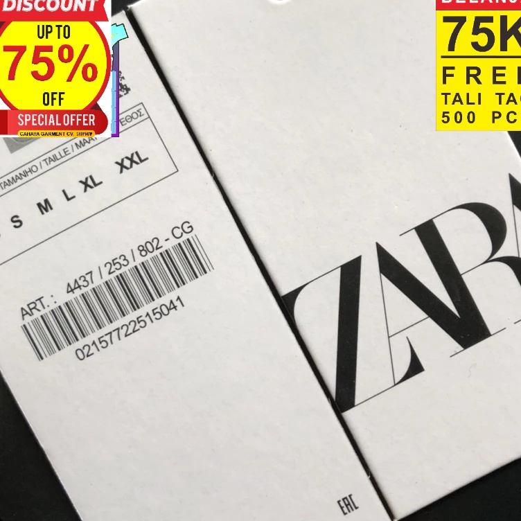 

Garansi Terbaik ZARA MAIN TAG BARCODE SUPER PREMIUM SUPER TEBAL VARIASI CO 1X DI KIRIM 6PCS