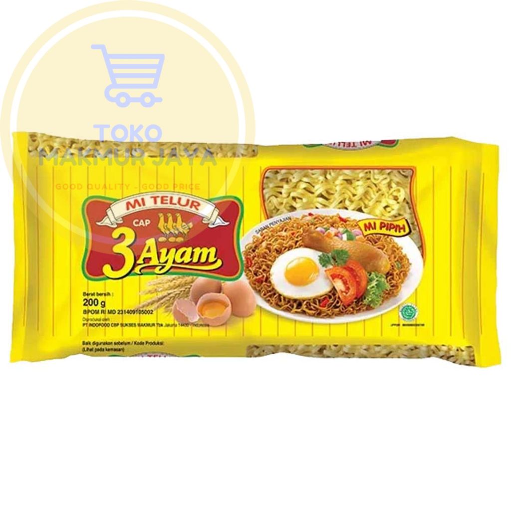 

(1 Pc) MIE TELUR CAP 3 AYAM 200gr