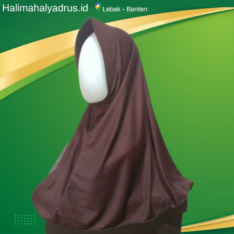 Kerudung / Hijab Bergo Instan Polos SD SMP SMA Coklat Pramuka
