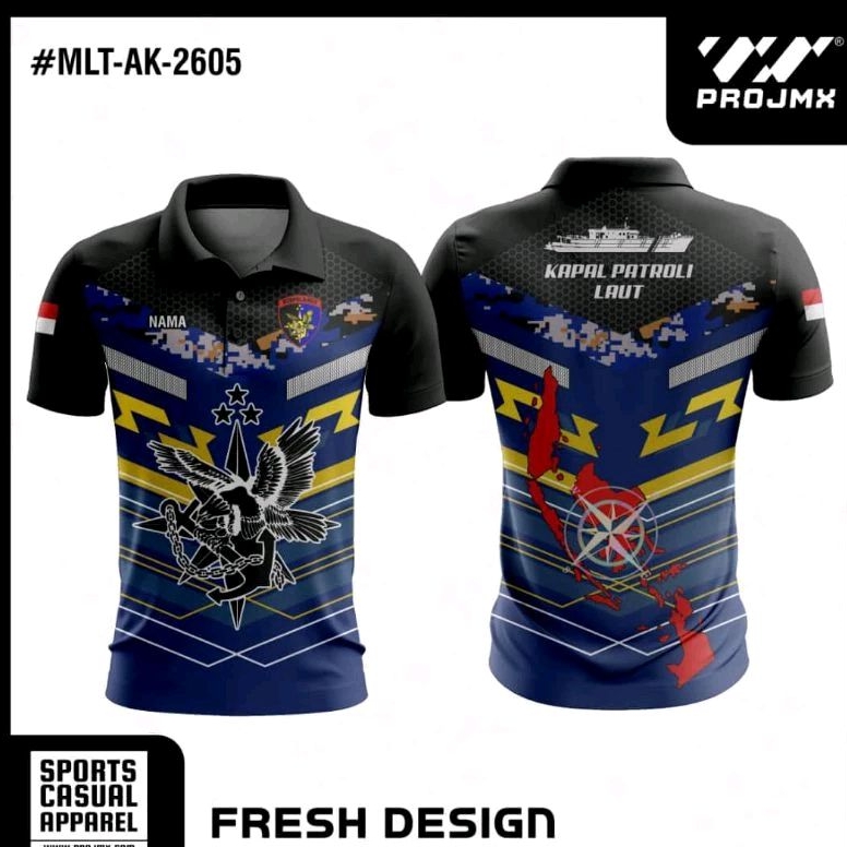 PROJMX - KAOS JERSEY FULL PRINTING KAPAL PATROLI LAUT (BISA CUSTOM)