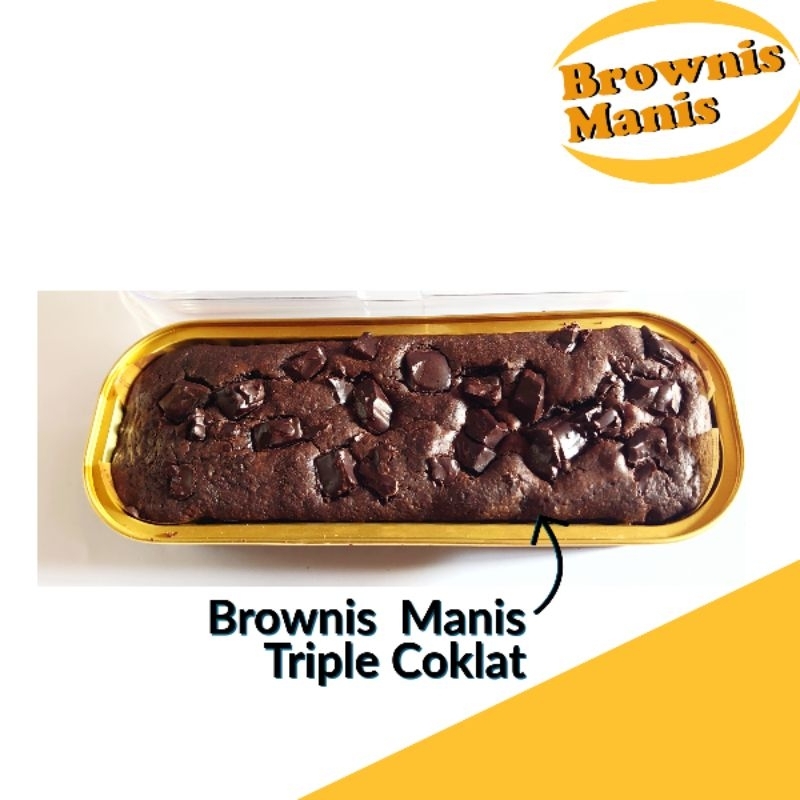 

Brownis Manis Fudgy Brownies Triple Coklat panggang