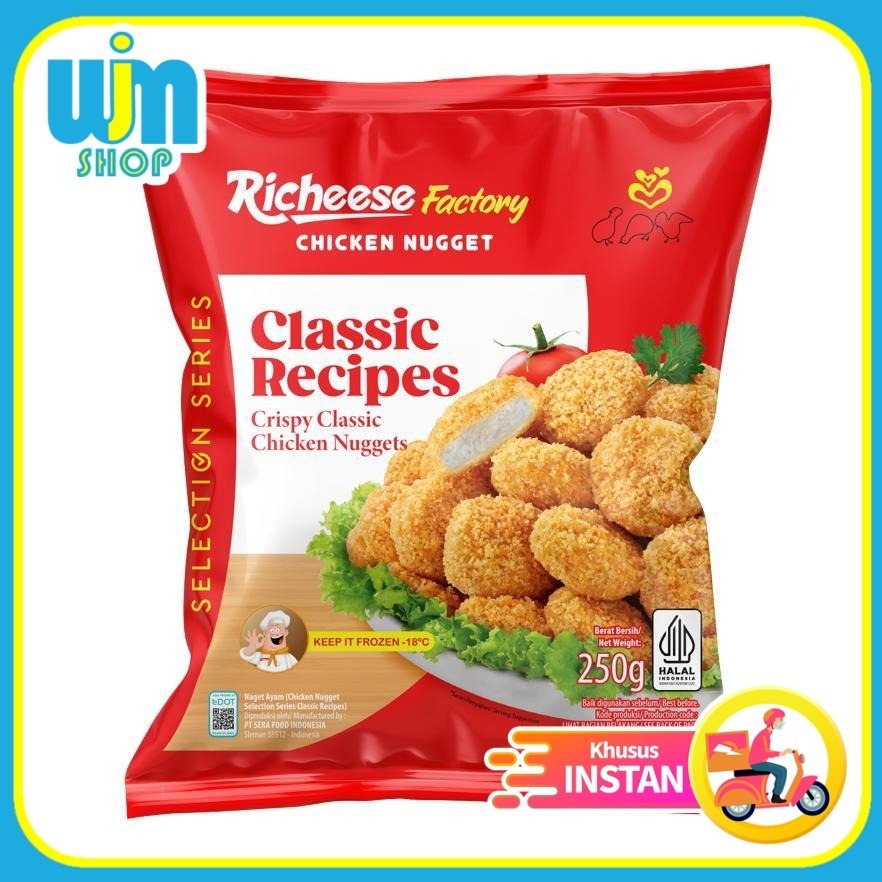 

Richeese Factory Chicken Nugget Classic 250gr Naget Ayam