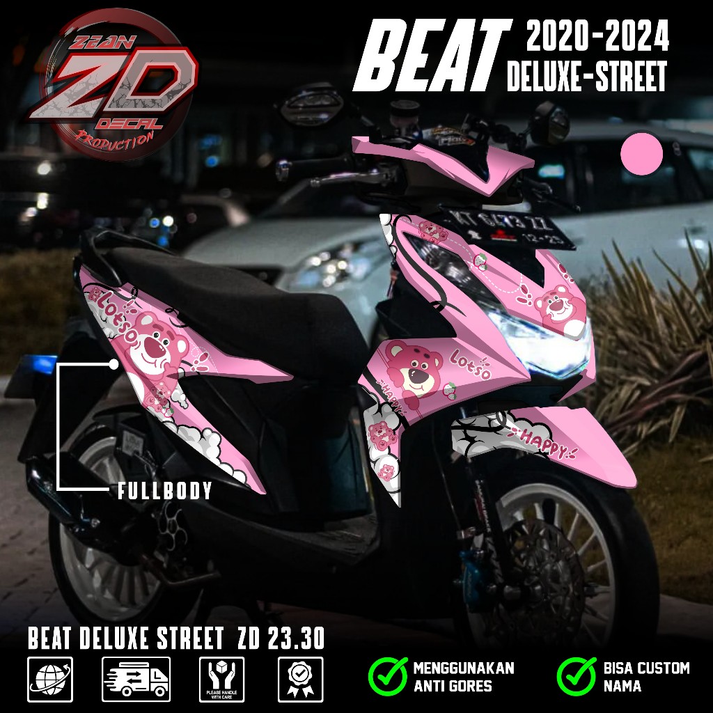 (PROMO COD) TERBARU Decal Sticker Honda Beat DELUXE STREET 2020 2021 2022 2023 Full body - Stiker Sk