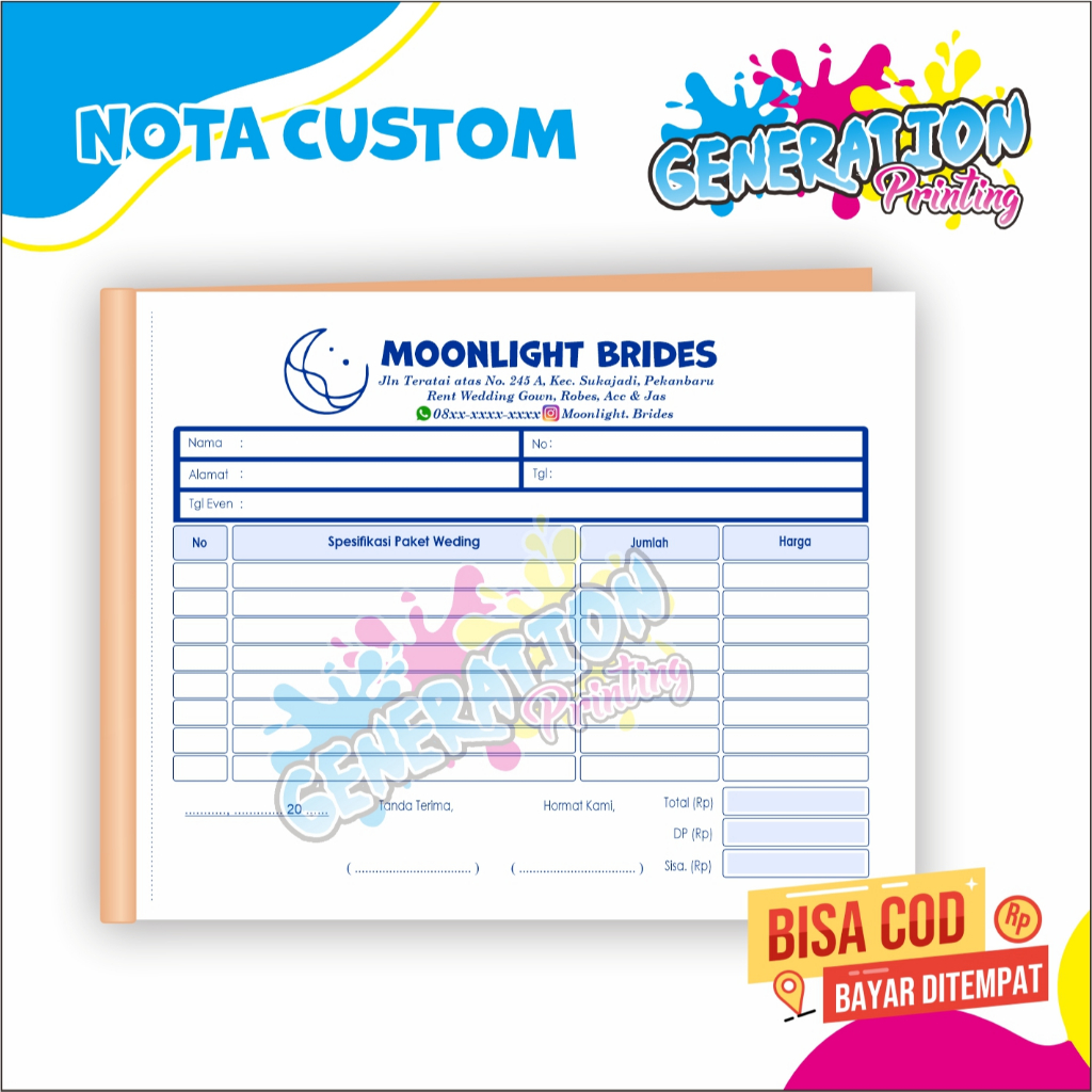 

NOTA BON CUSTOM FREE DESAIN 1/2 BERBAGAI TOKO, SEBLAK, BENGKEL, PONSEL, LAUNDRY, DLL ISI 50 LEMBAR