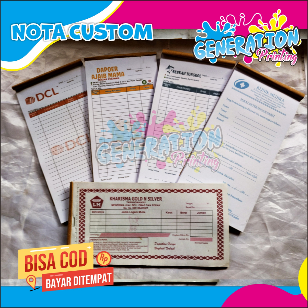 

NOTA BON CUSTOM FREE DESAIN 1/3 BERBAGAI TOKO, SEBLAK, BENGKEL, PONSEL, LAUNDRY, DLL ISI 50 LEMBAR