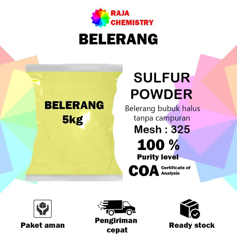 Belerang Bubuk Halus 5kg / powder belerang / Sulfur / Belerang / Obat Gatel / Belerang Asli & Murni 