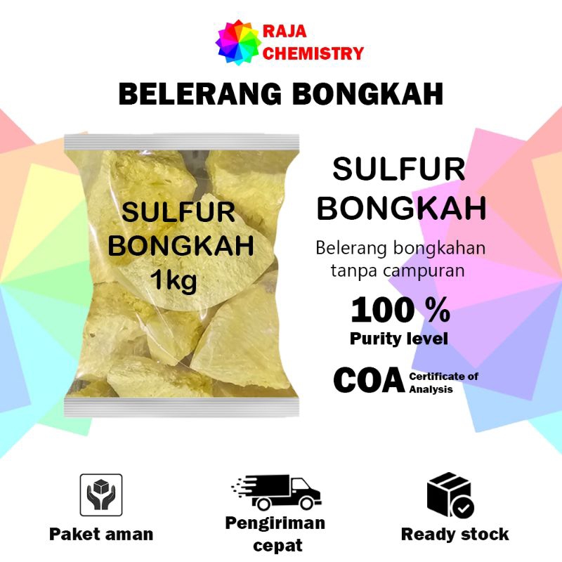 Belerang Bongkahan 1kg / Belerang Sulfur 1kg / Sulfur Bongkahan / Belerang 99.8% /Bongkahan Murah