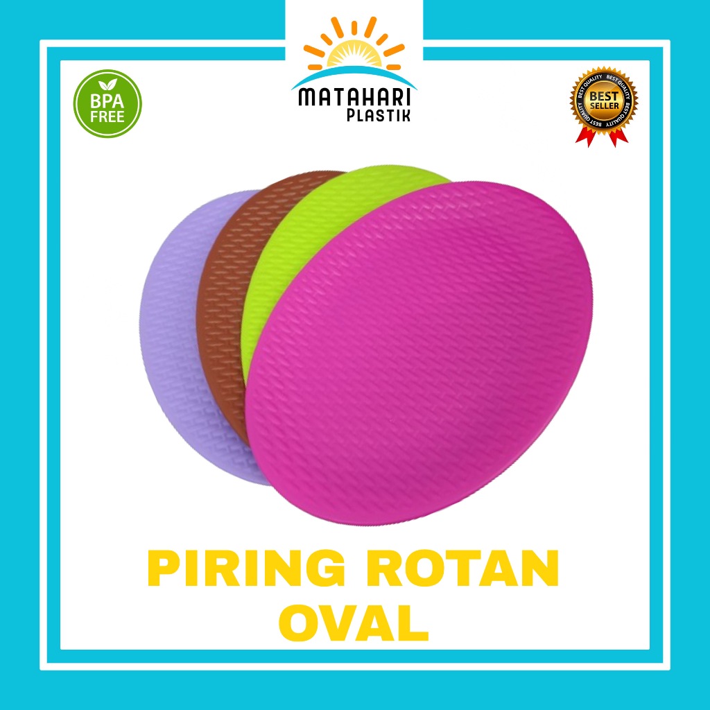 Piring Oval Plastik/Piring Rotan Oval/Piring Oval Kokoh/Piring Oval Serbaguna/Piring Oval Tebal