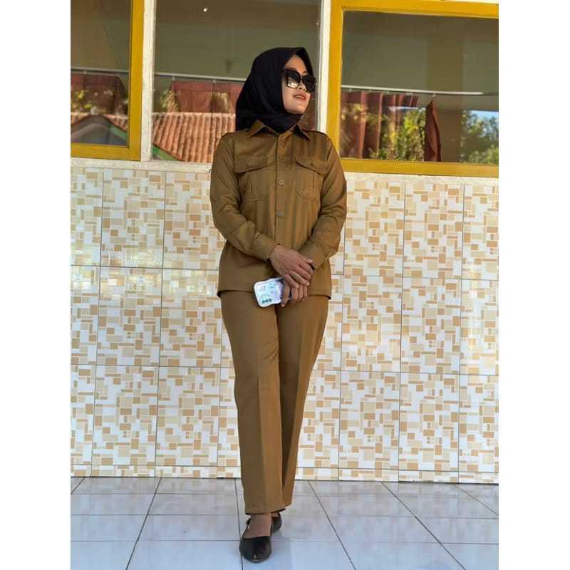 seragam dinas wanita bahan katun toyobo model pdh pns