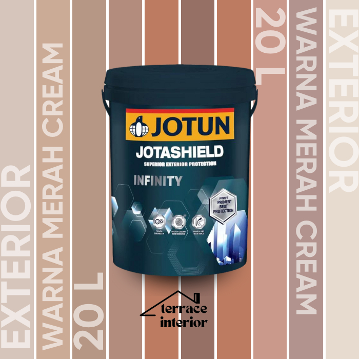 Cat Tembok Exterior Infinity Jotun warna Merah Cream 20 L