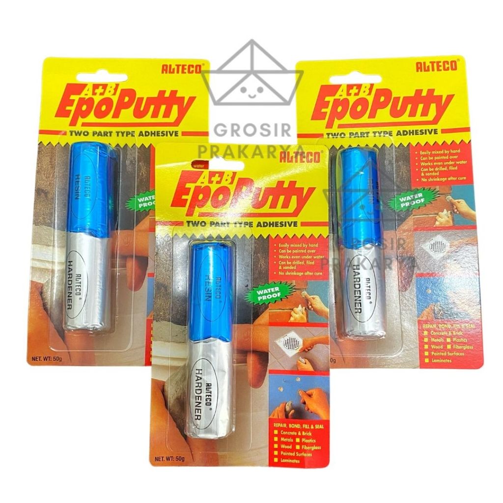 

Perekat Serbaguna EPO PUTTY 50gram Lem Resin Epoxy Waterproof Tahan Air Lem Multifungsi Tambal Botol Logam Beton PVC Besi Kayu Plastik Fiberglass Tahan Jamur Panas Kuat Tekanan Grosir Prakarya Malang