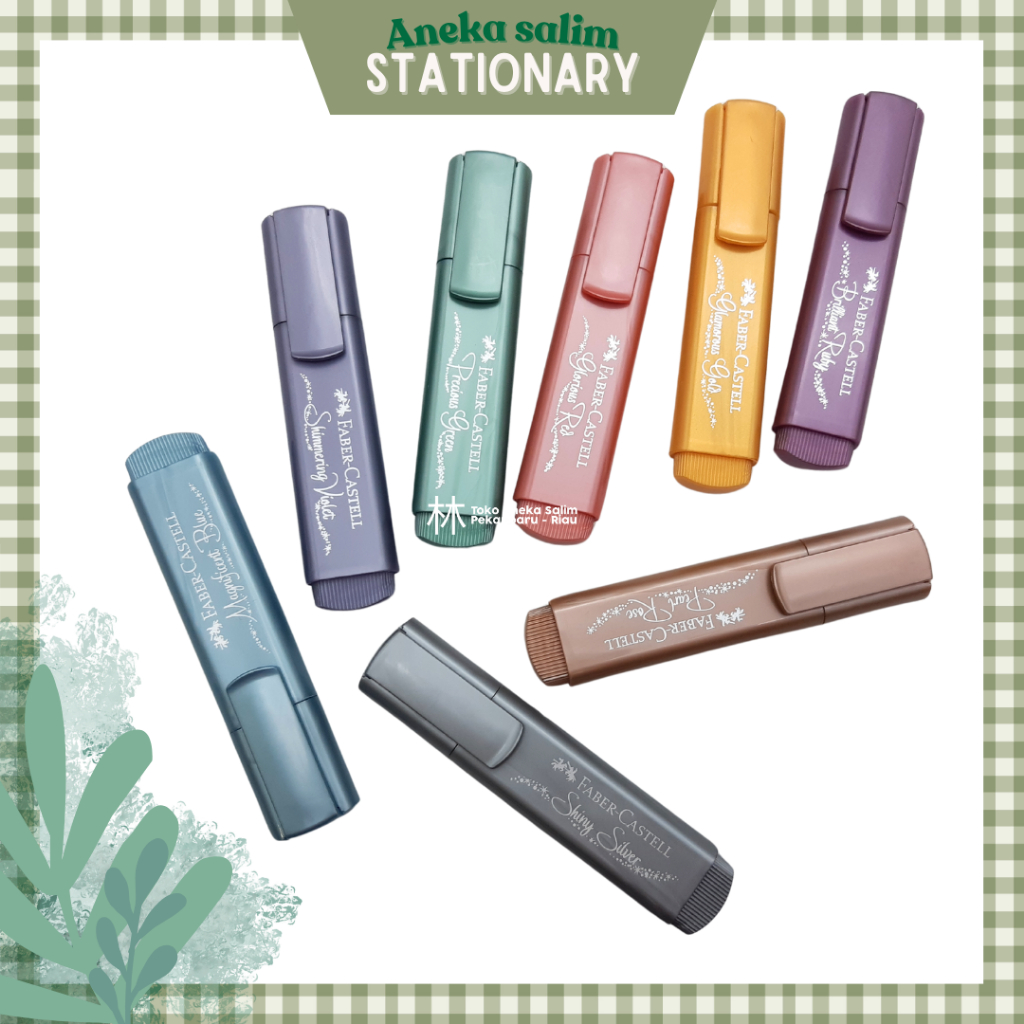 

Anekasalim - Highliter Faber Castell Metalik 8 Warna / Highlighter / Textliner 46 Metallic