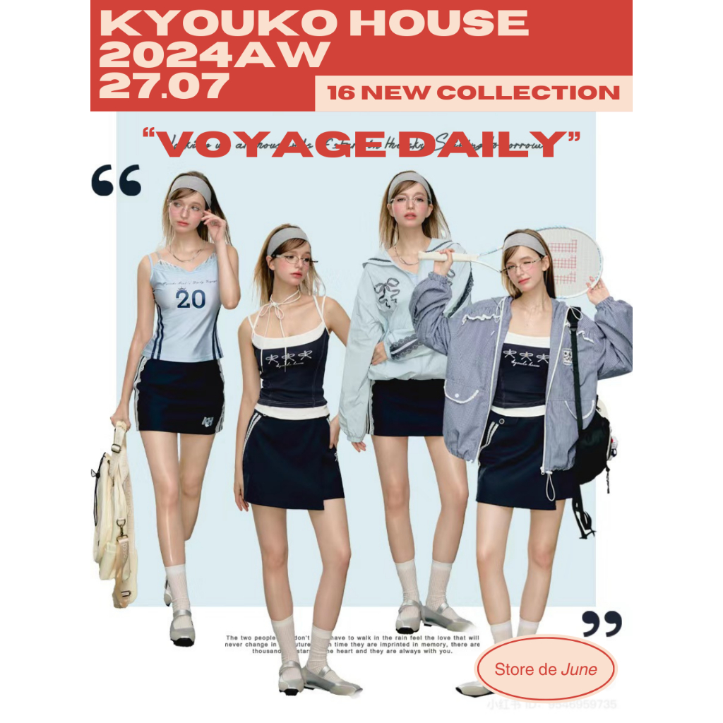 KYOUKO HOUSE ⚓️ VOYAGE DAILY 2024AW 27.07 - ORIGINAL 100% IMPORT CHINA Setelan Pakaian Wanita Local 