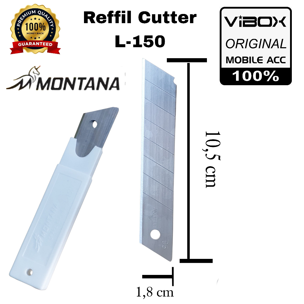 

(1tube isi 5pisau) Montana Cutter Blade Refill Isi Pisau Pemotong L-150 1 Tube 5 Pcs Original Super Tajam [MRS]