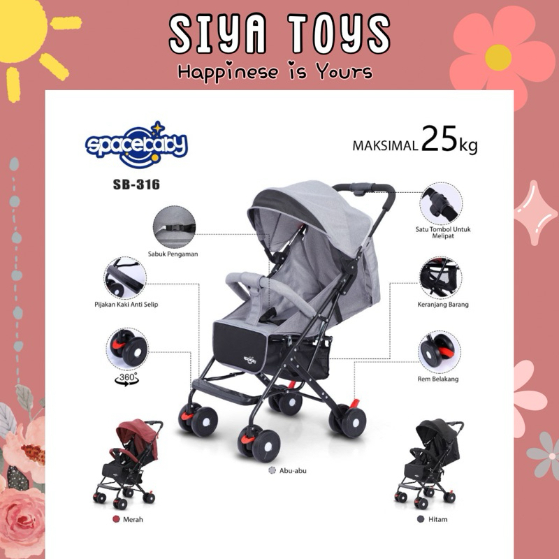 Atiny_Store SIYA STROLLER SPACEBABY SB 202 203 204 207 208 214 215 315 316 319Q SB 106S 6202 6033A