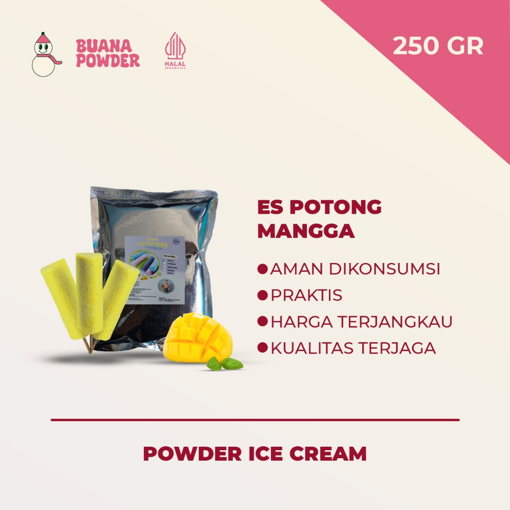 

BUANAPOWDER - BUBUK ES POTONG JADUL RASA MANGGA MAHKOTA 250 gr