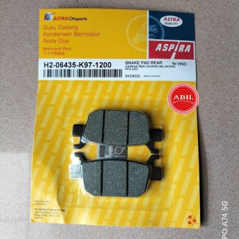 kampas rem belakang ASPIRA pcx 150, pcx 160, ADV 150, aspira