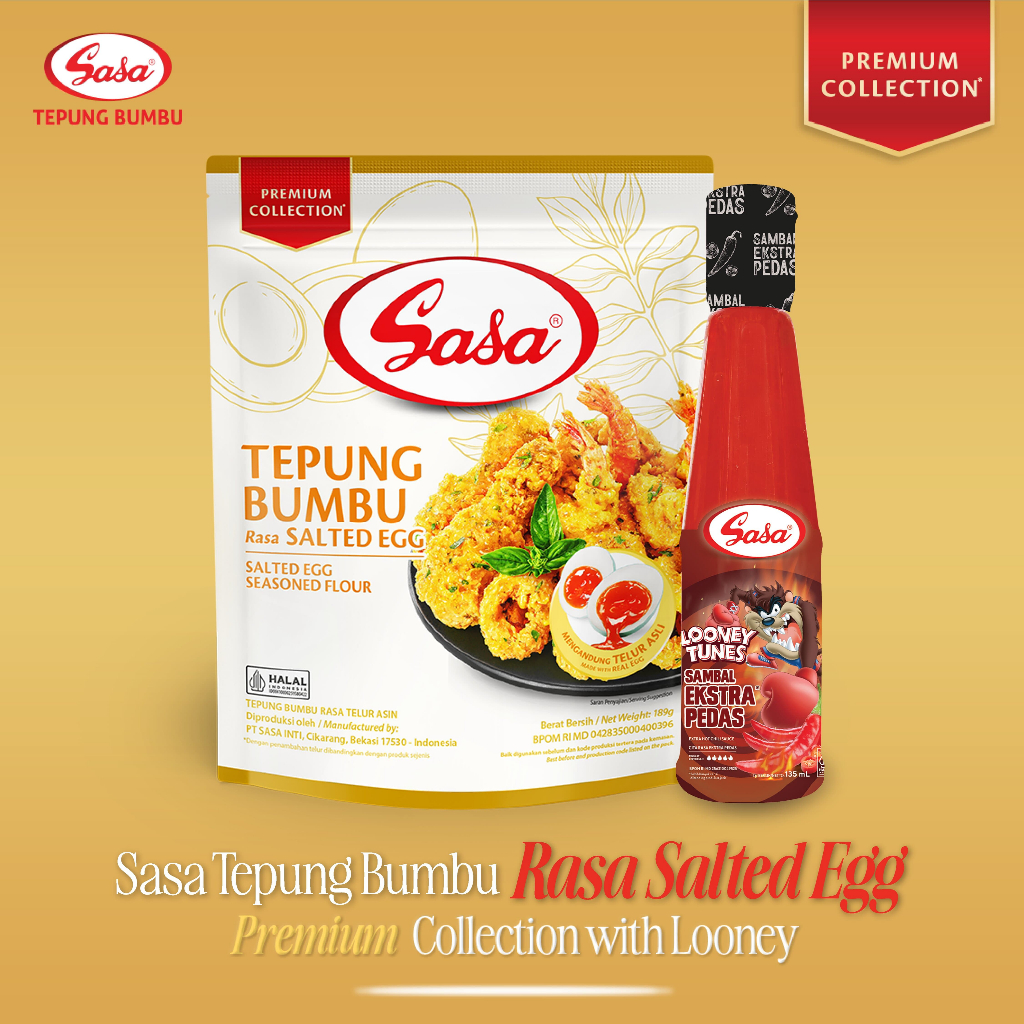 

Premium - SASA Tepung Bumbu Rasa Salted Egg with Looney