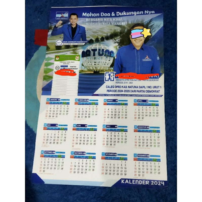 

cetak kalender promosi, kalender partai, caleg dll