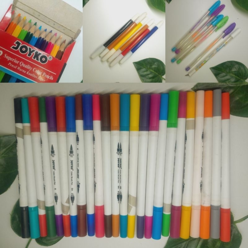 

[CEK DESKRIPSI] Preloved alat pewarna - highlighter - brush pen - spidol