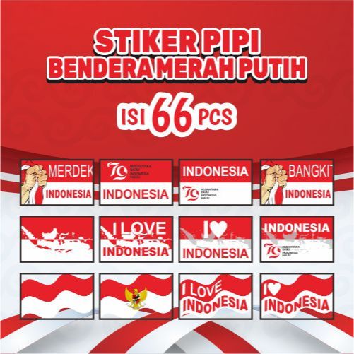 

STIKER BENDERA MERAH PUTIH | buat di pipi
